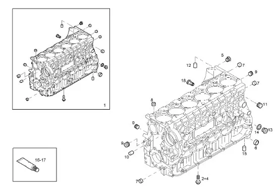 504191027 - Блок цилиндров пустой ДВС Cursor13 T903040,T9.505/St.